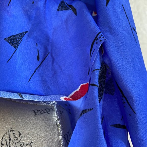 Vintage 70's Handmade Abstract Print Tie Secretary Dress - Picture 8 of 8